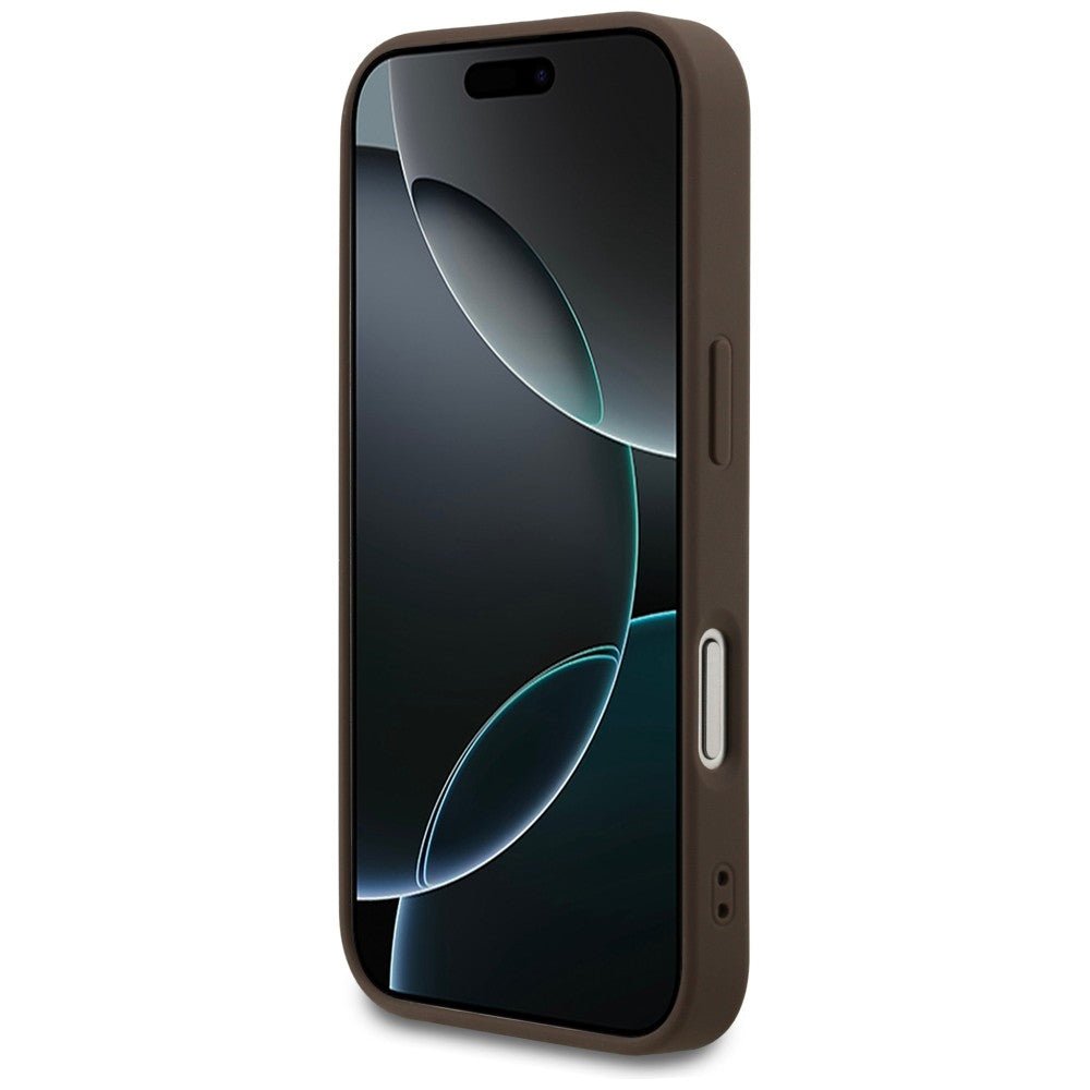 Guess iPhone 17 Pro / iPhone 18 Pro - Σκληρή Θήκη με Πλαίσιο Σιλικόνης και Επένδυση Συνθετικού Δέρματος - 4G Classic - Brown