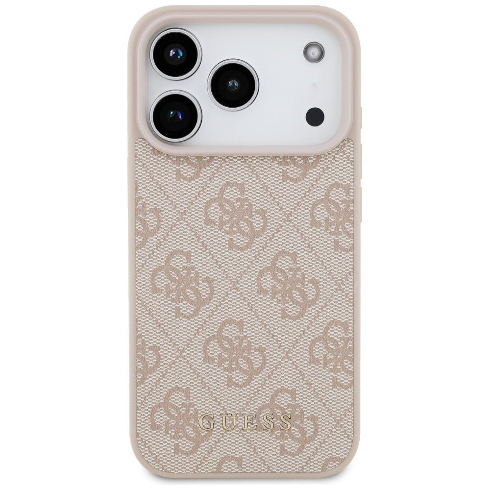 Guess iPhone 17 Pro / iPhone 18 Pro - Σκληρή Θήκη με Πλαίσιο Σιλικόνης και Επένδυση Συνθετικού Δέρματος - 4G Classic - Pink