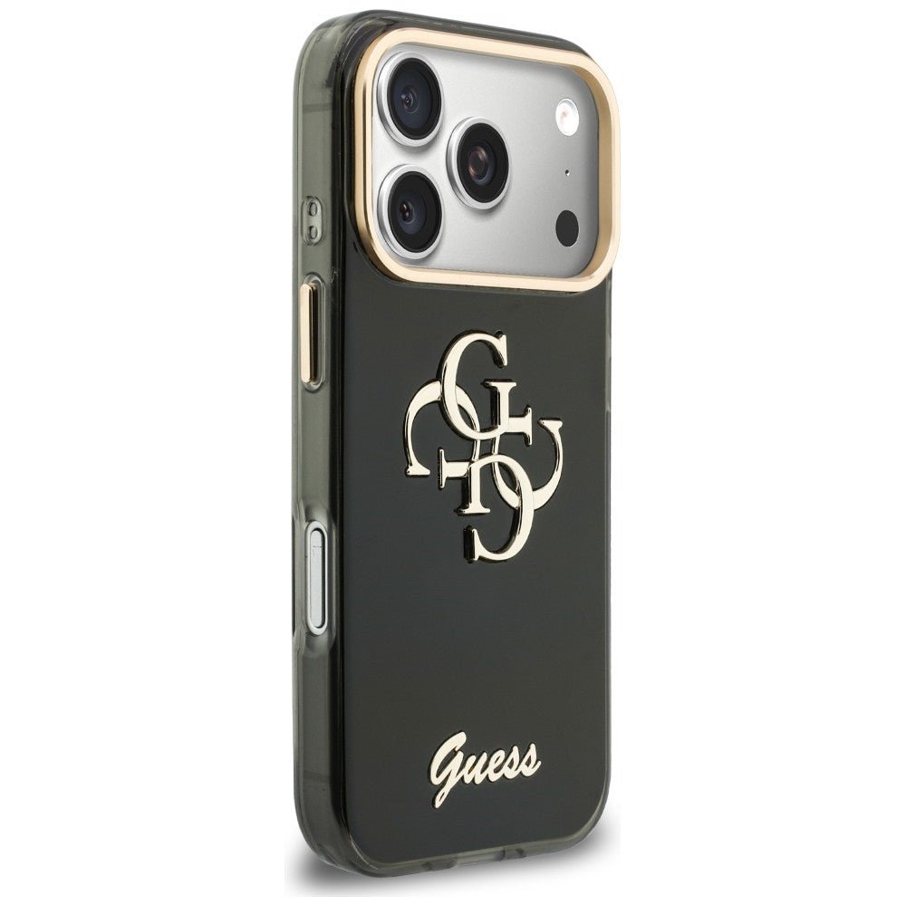 Guess iPhone 17 Pro Max / iPhone 18 Pro Max - Σκληρή Θήκη με Πλαίσιο Σιλικόνης - IML 4G Script Metal - Black
