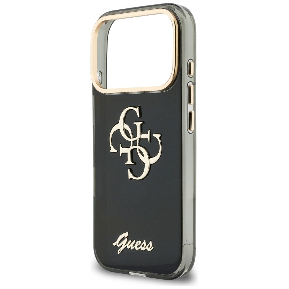 Guess iPhone 17 Pro Max / iPhone 18 Pro Max - Σκληρή Θήκη με Πλαίσιο Σιλικόνης - IML 4G Script Metal - Black