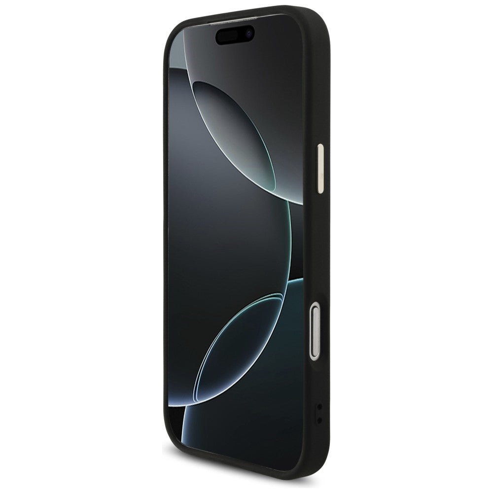 Guess iPhone 17 Pro Max / iPhone 18 Pro Max - Σκληρή Θήκη με Πλαίσιο Σιλικόνης και Επένδυση από Οικολογικό Δέρμα - 4G Big 4G Classic Logo - Black / Gold - GUHCP18X4GMGCGR