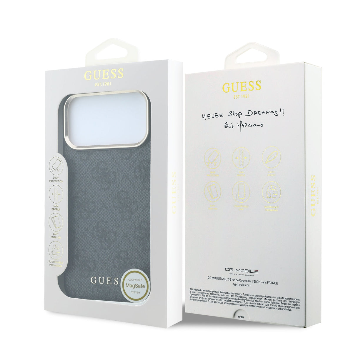 Guess iPhone 17 Pro Max / iPhone 18 Pro Max - Σκληρή Θήκη με Πλαίσιο Σιλικόνης και Επένδυση Οικολογικού Δέρματος - PU Leather 4G Gold Frame MagSafe - Black