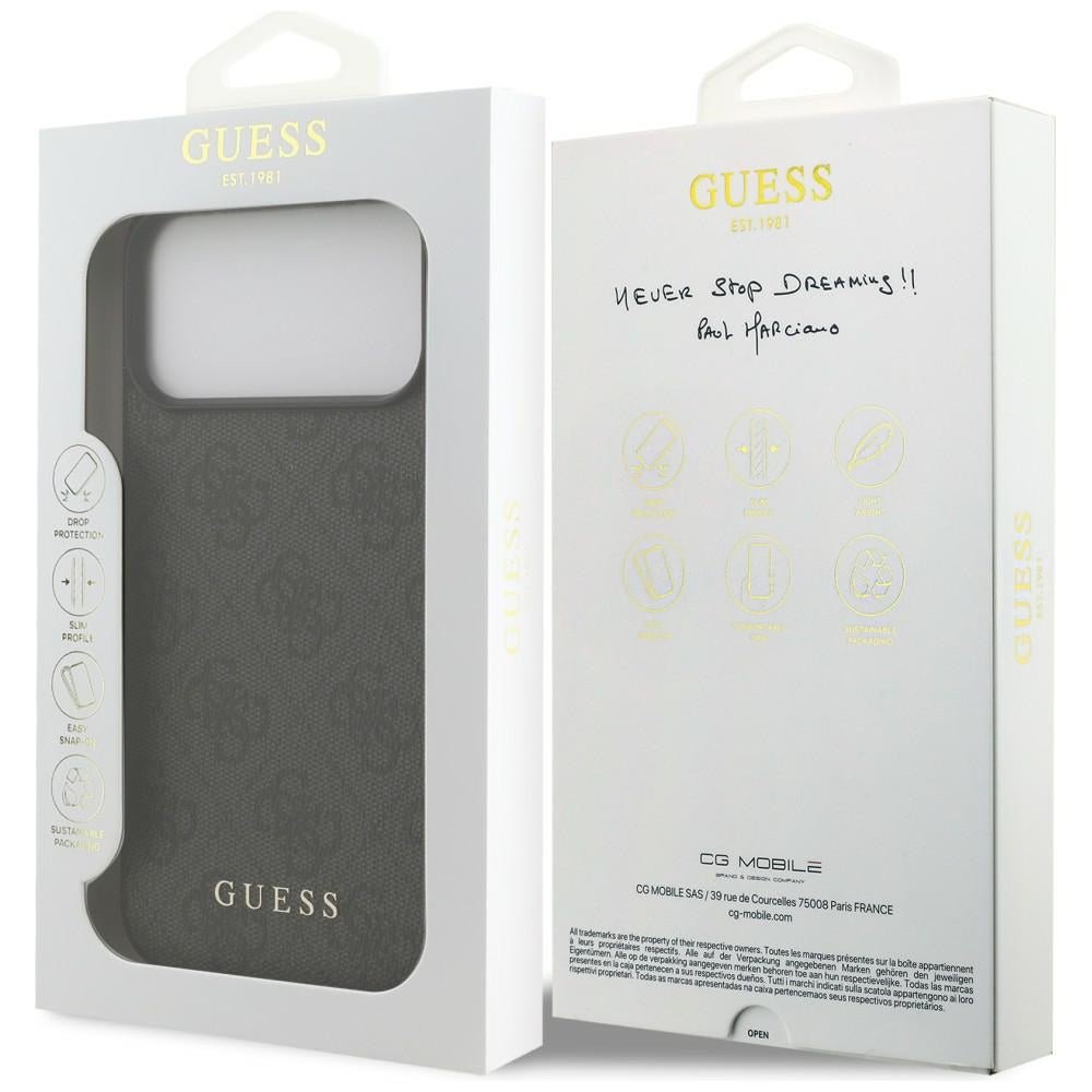 Guess iPhone 17 Pro Max / iPhone 18 Pro Max - Σκληρή Θήκη με Πλαίσιο Σιλικόνης και Επένδυση Συνθετικού Δέρματος - 4G Classic - Black