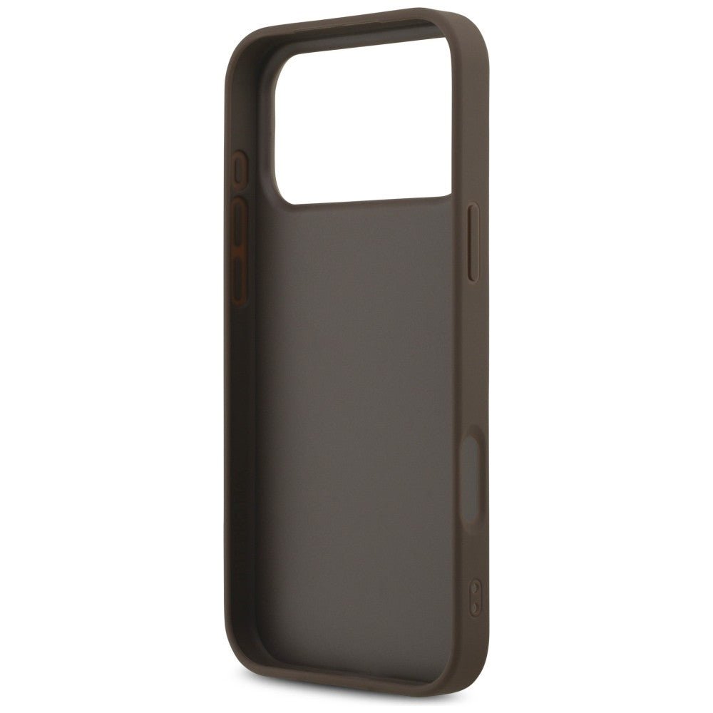 Guess iPhone 17 Pro Max / iPhone 18 Pro Max - Σκληρή Θήκη με Πλαίσιο Σιλικόνης και Επένδυση Συνθετικού Δέρματος - 4G Classic - Brown