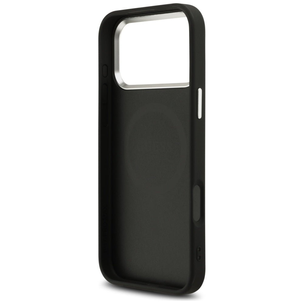 Guess iPhone 17 Pro Max - Σκληρή Θήκη με Πλαίσιο Σιλικόνης - Glitter Triangle Logo MagSafe - Black