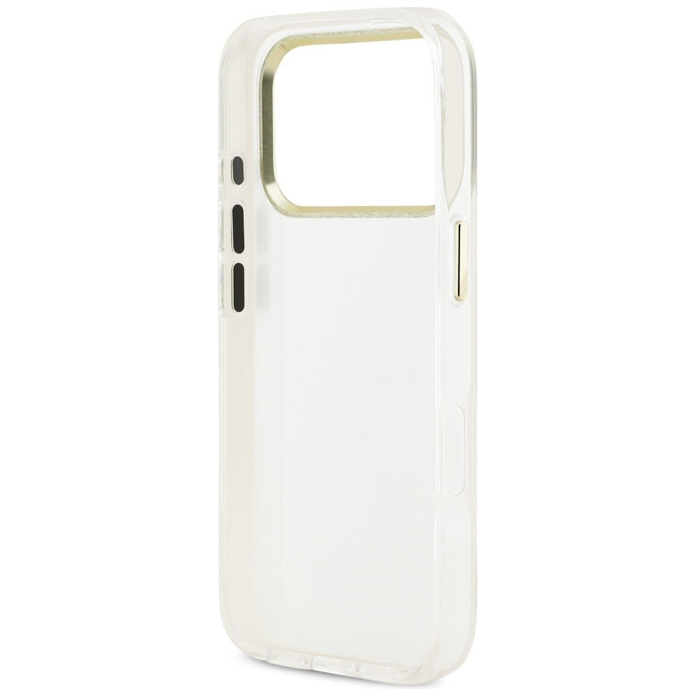 Guess iPhone 17 Pro Max - Σκληρή Θήκη με Πλαίσιο Σιλικόνης - IML 4G Script Metal - White