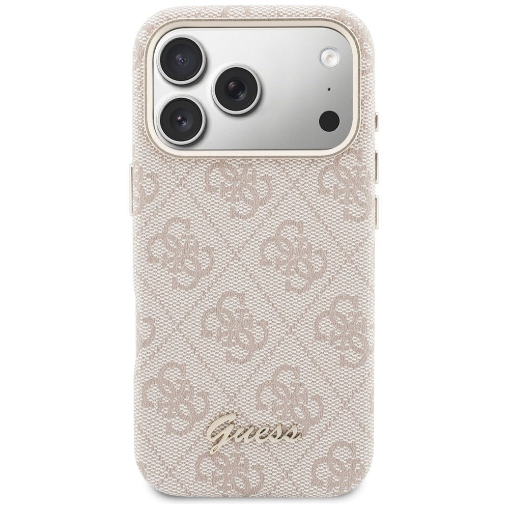 Guess iPhone 17 Pro Max - Σκληρή Θήκη με Πλαίσιο Σιλικόνης και MagSafe - 4G Script MagSafe - Pink