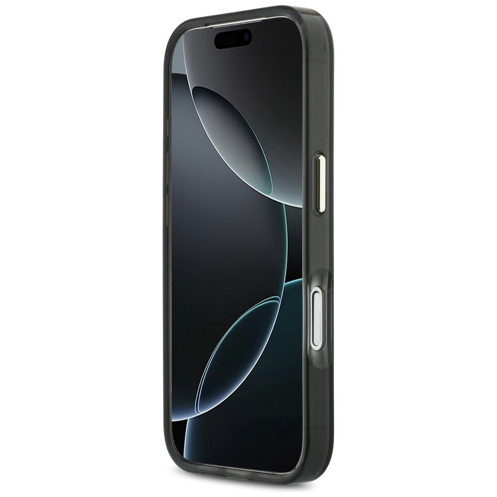 Guess iPhone 17 Pro Max - Σκληρή Θήκη με Πλαίσιο Σιλικόνης και MagSafe - IML Script Metal MagSafe - Black