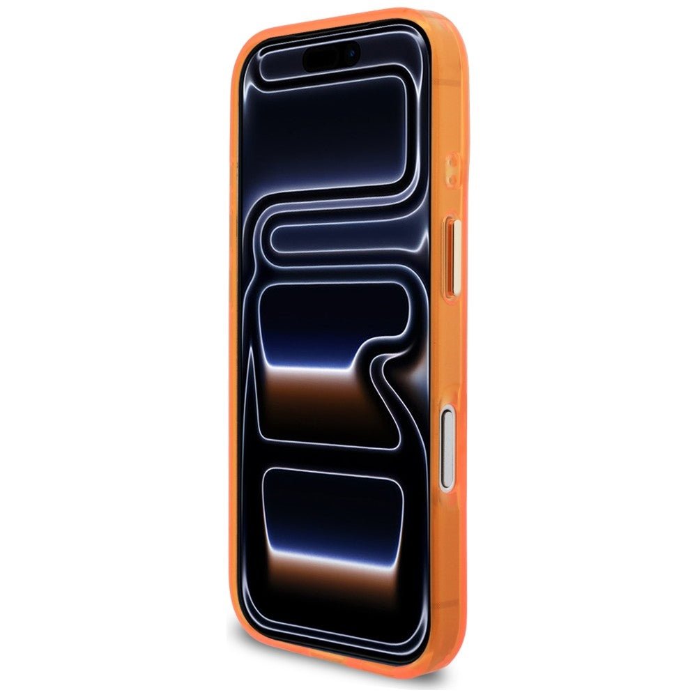 Guess iPhone 17 Pro Max - Σκληρή Θήκη με Πλαίσιο Σιλικόνης και MagSafe - IML Script Metal MagSafe - Orange