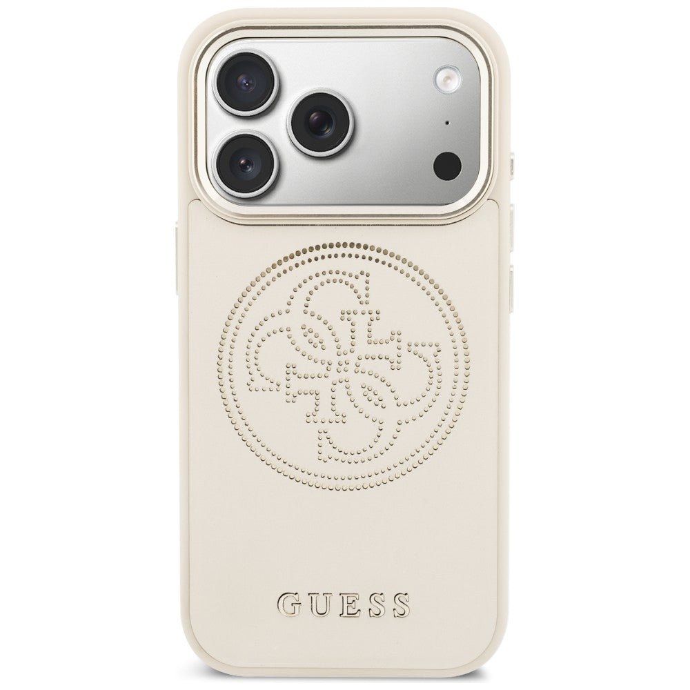 Guess iPhone 17 Pro Max - Θήκη με Επένδυση Συνθετικού Δέρματος - Perforated 4G MagSafe - Beige