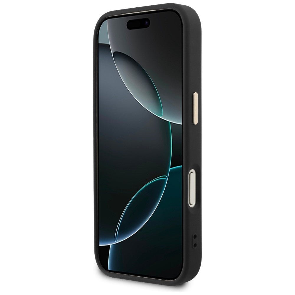 Guess iPhone 17 Pro Max - Θήκη με Επένδυση Συνθετικού Δέρματος - Perforated 4G MagSafe - Black