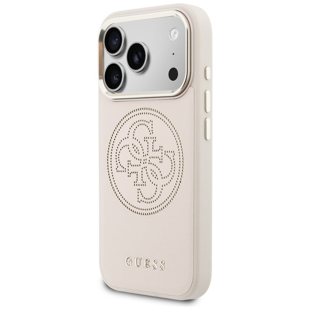 Guess iPhone 17 Pro Max - Θήκη με Επένδυση Συνθετικού Δέρματος - Perforated 4G MagSafe - Pink