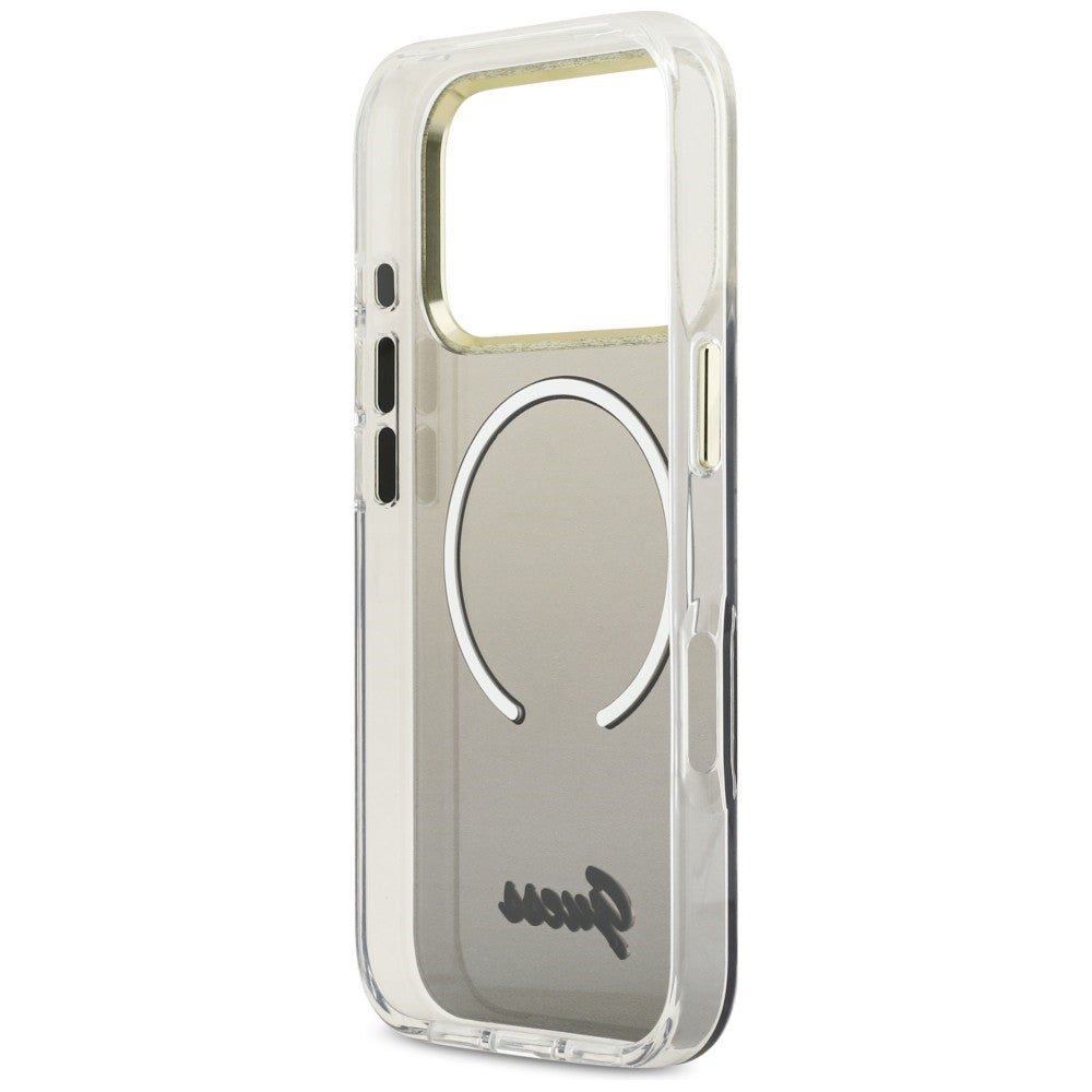 Guess iPhone 17 Pro - Σκληρή Θήκη με Πλαίσιο Σιλικόνης - IML Gradient Script Metal MagSafe - Black