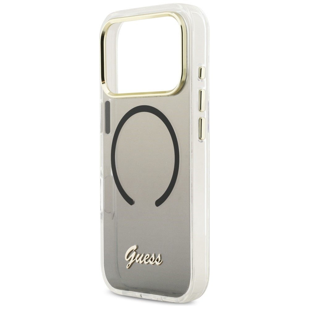 Guess iPhone 17 Pro - Σκληρή Θήκη με Πλαίσιο Σιλικόνης - IML Gradient Script Metal MagSafe - Black