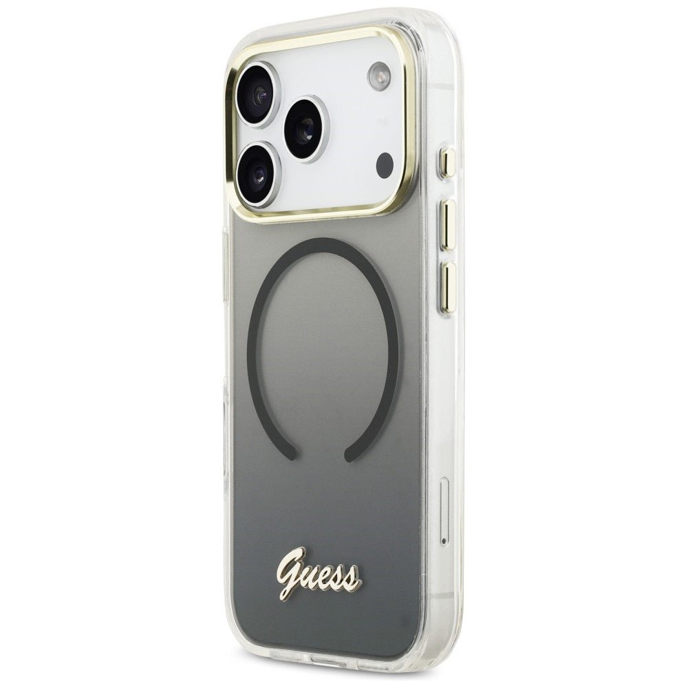 Guess iPhone 17 Pro - Σκληρή Θήκη με Πλαίσιο Σιλικόνης - IML Gradient Script Metal MagSafe - Black