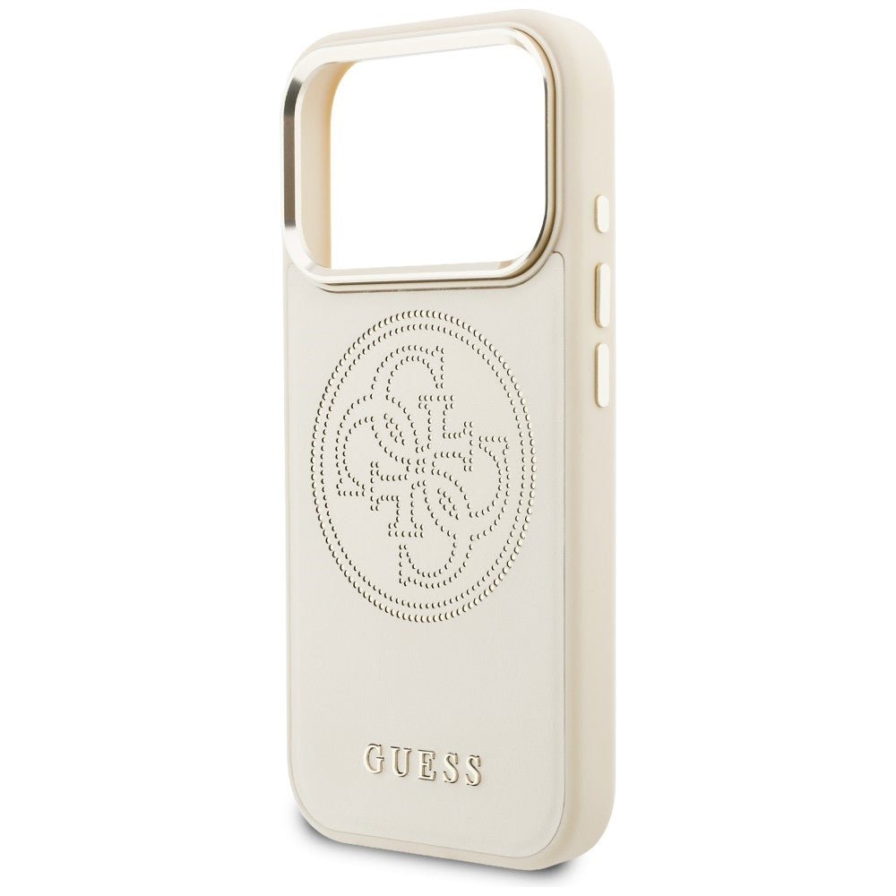 Guess iPhone 17 Pro - Θήκη με Επένδυση Συνθετικού Δέρματος - Perforated 4G MagSafe - Beige