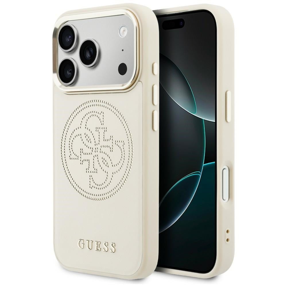 Guess iPhone 17 Pro - Θήκη με Επένδυση Συνθετικού Δέρματος - Perforated 4G MagSafe - Beige