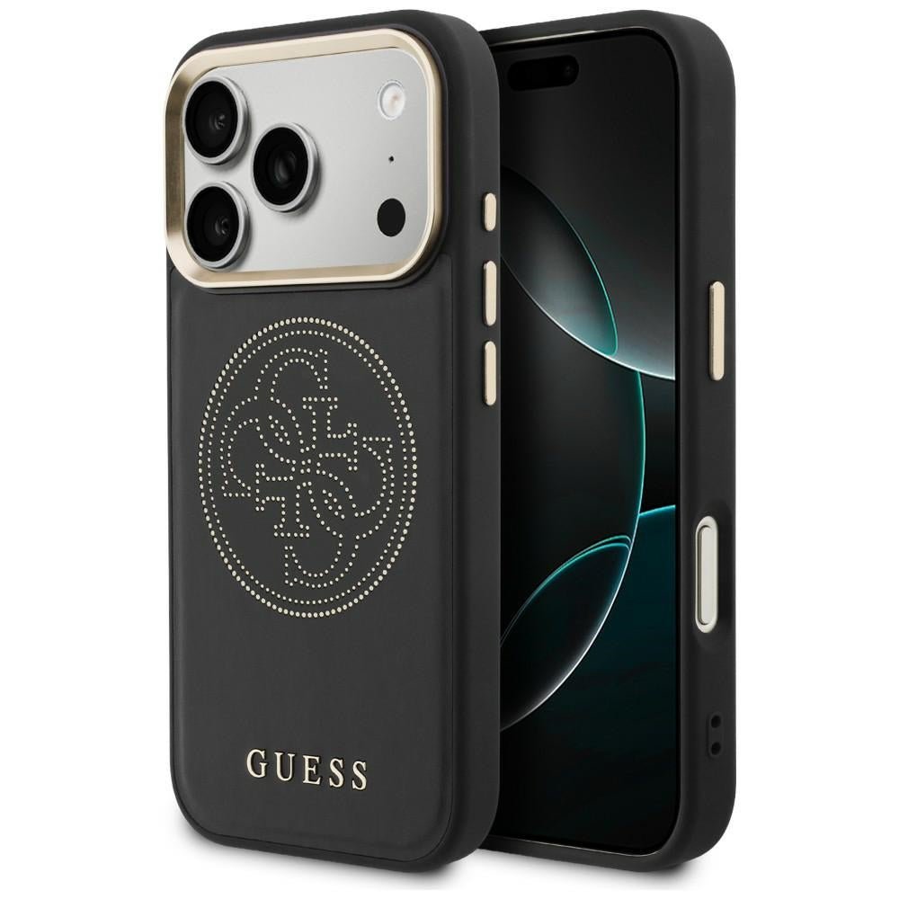 Guess iPhone 17 Pro - Θήκη με Επένδυση Συνθετικού Δέρματος - Perforated 4G MagSafe - Black