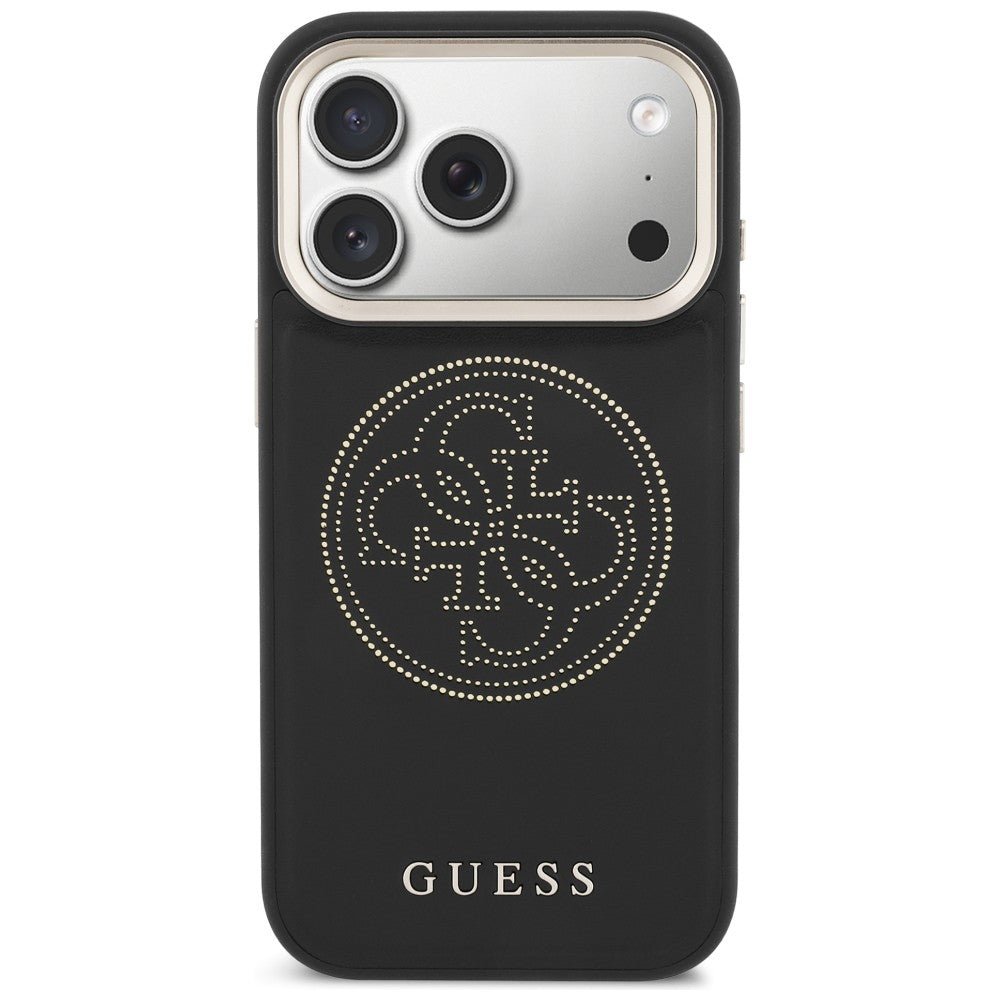 Guess iPhone 17 Pro - Θήκη με Επένδυση Συνθετικού Δέρματος - Perforated 4G MagSafe - Black