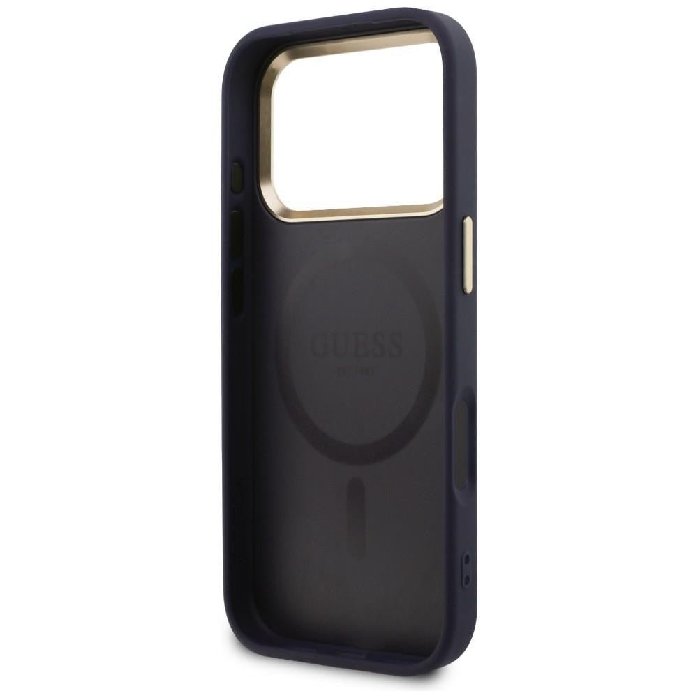Guess iPhone 17 Pro - Θήκη με Επένδυση Συνθετικού Δέρματος - Perforated 4G MagSafe - Blue