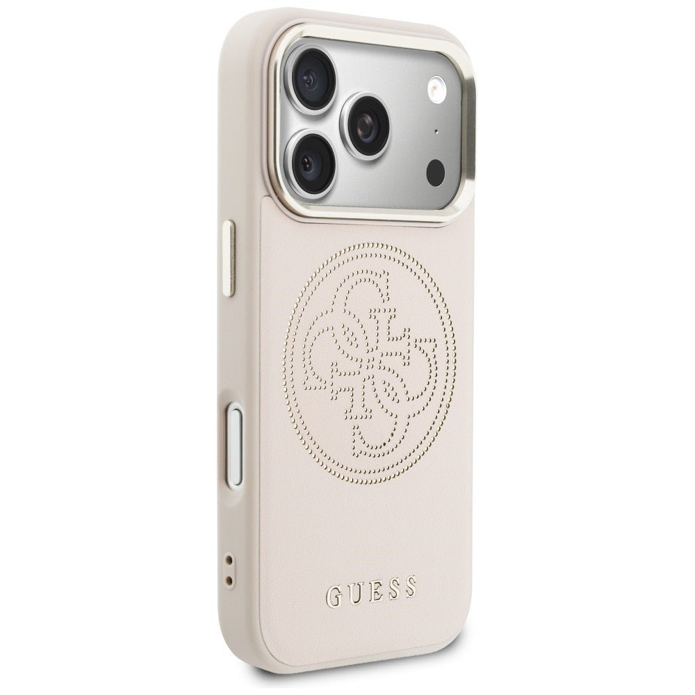 Guess iPhone 17 Pro - Θήκη με Επένδυση Συνθετικού Δέρματος - Perforated 4G MagSafe - Pink