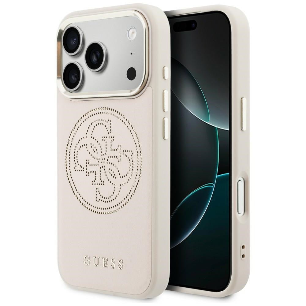 Guess iPhone 17 Pro - Θήκη με Επένδυση Συνθετικού Δέρματος - Perforated 4G MagSafe - Pink