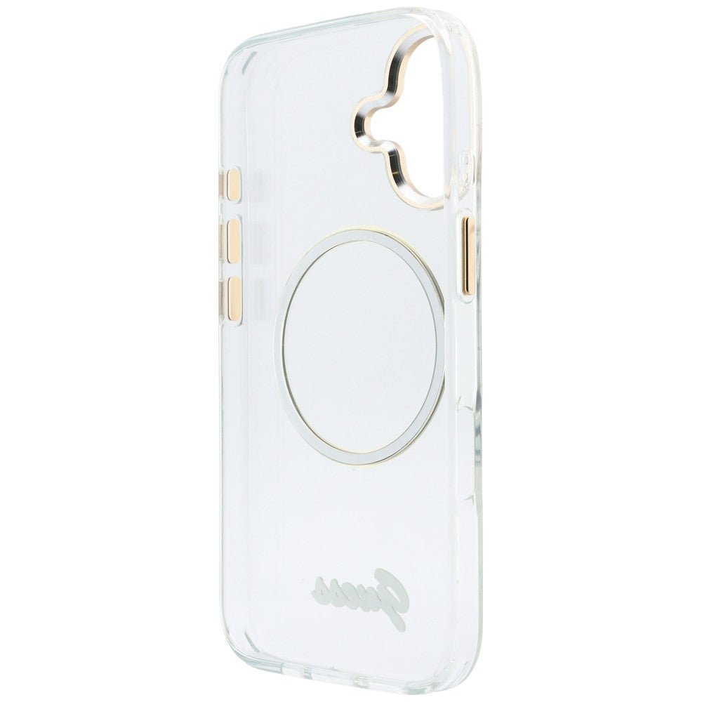 Guess iPhone 17 - Σκληρή Θήκη με Πλαίσιο Σιλικόνης - IML Script Metal MagSafe - Διάφανη