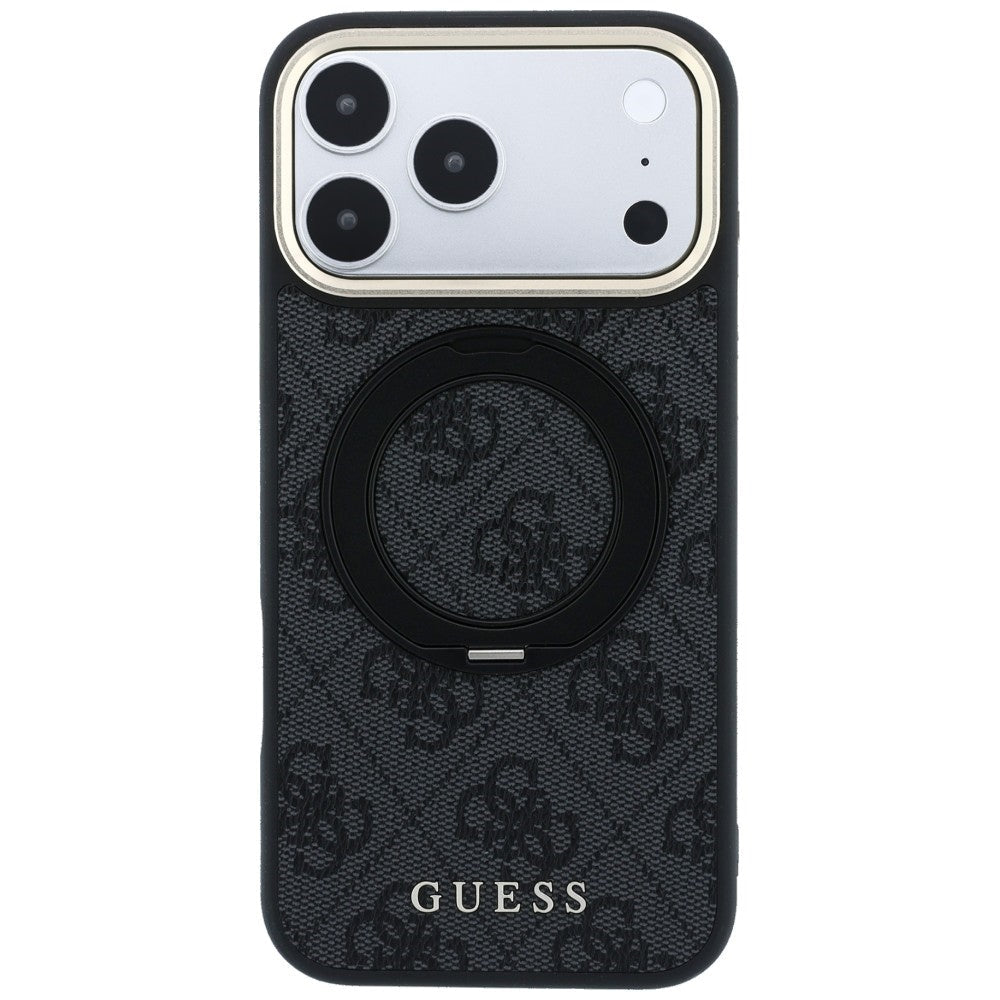 Guess iPhone 18 Pro / iPhone 17 Pro - Σκληρή Θήκη με Δαχτυλίδι Συγκράτησης MagSafe - Ring Stand 360 4G Classic Logo - Black