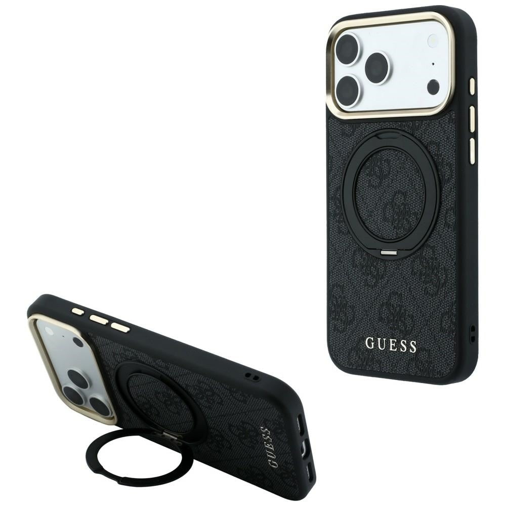 Guess iPhone 18 Pro / iPhone 17 Pro - Σκληρή Θήκη με Δαχτυλίδι Συγκράτησης MagSafe - Ring Stand 360 4G Classic Logo - Black