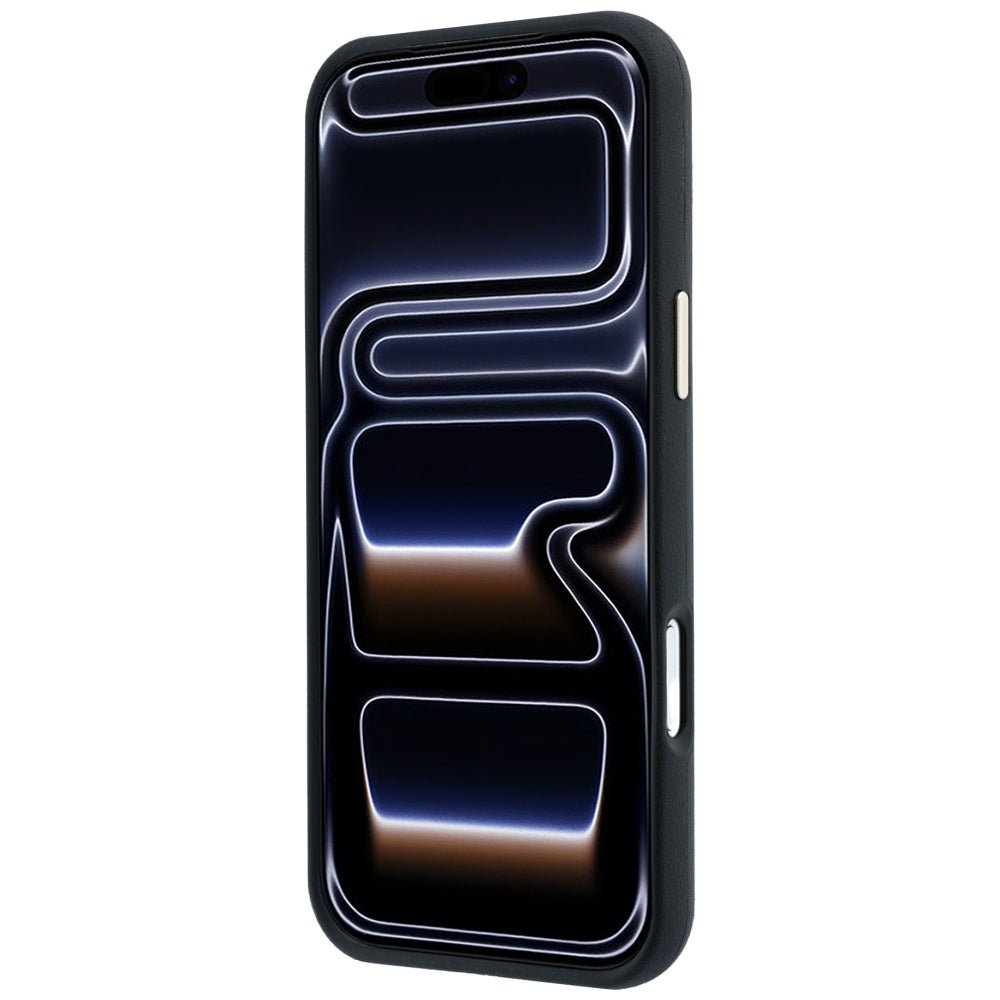 Guess iPhone 18 Pro / iPhone 17 Pro - Θήκη με Επένδυση Συνθετικού Δέρματος MagSafe - Perforated 4G Gold Logo - Black
