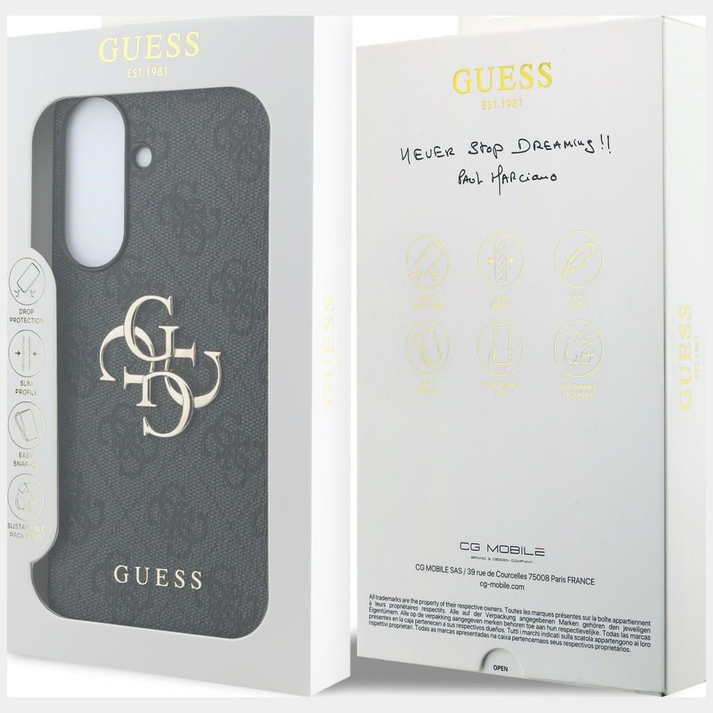 Guess Samsung Galaxy A37 5G - 4G Big Metal Logo - Θήκη με Επένδυση Συνθετικού Δέρματος - Black