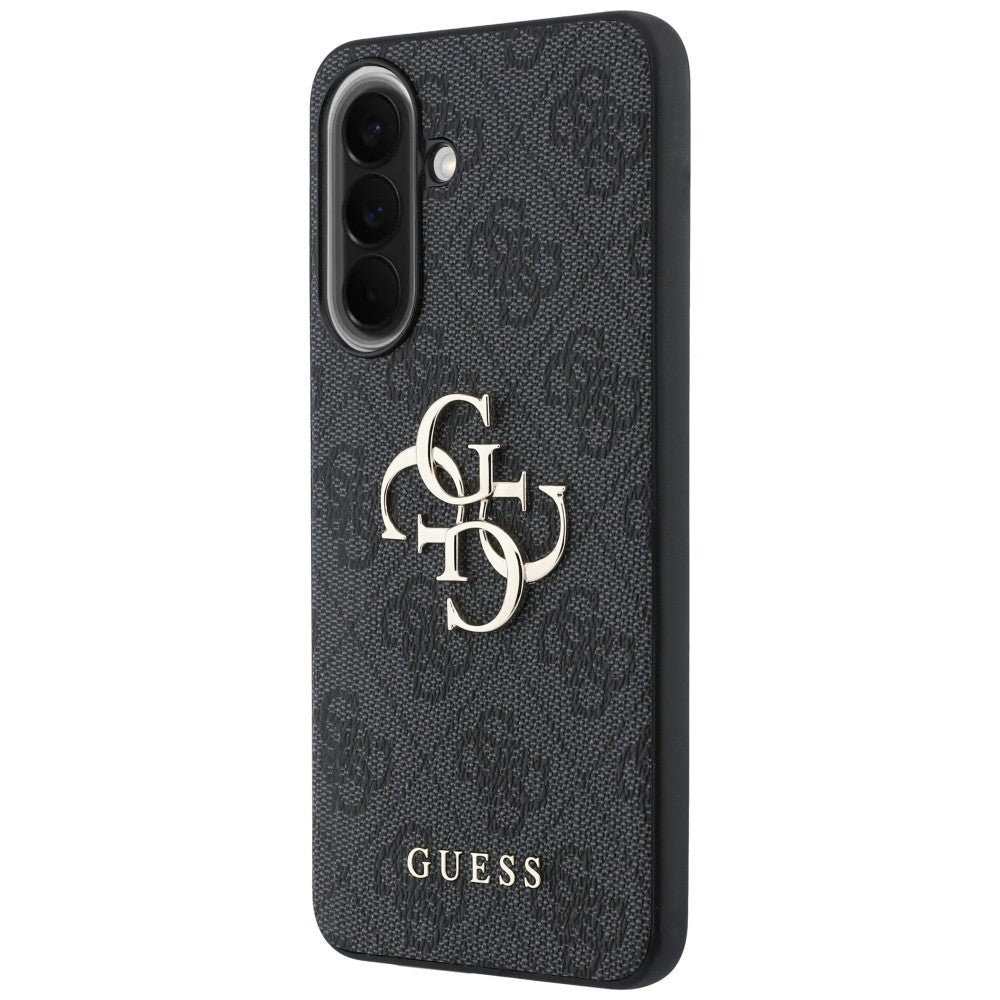 Guess Samsung Galaxy A37 5G - 4G Big Metal Logo - Θήκη με Επένδυση Συνθετικού Δέρματος - Black