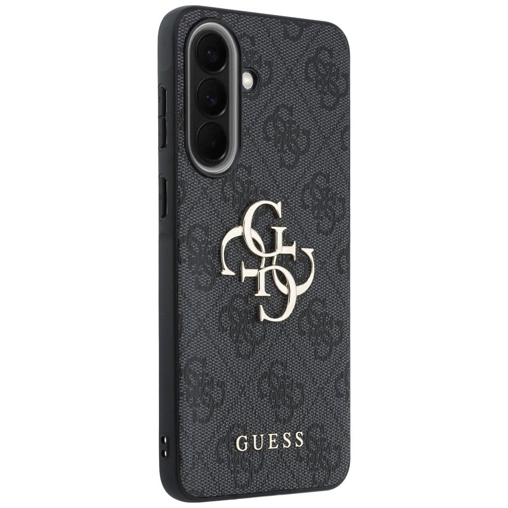 Guess Samsung Galaxy A37 5G - 4G Big Metal Logo - Θήκη με Επένδυση Συνθετικού Δέρματος - Black
