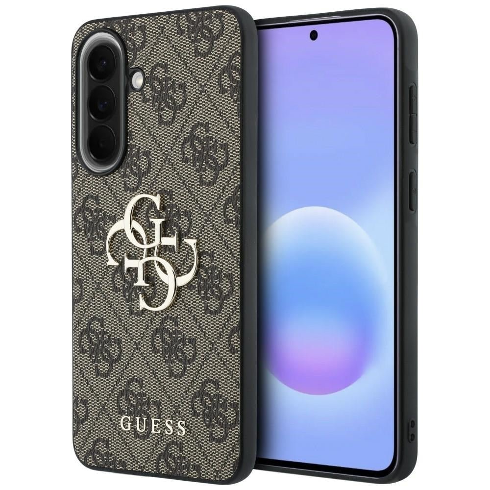 Guess Samsung Galaxy A37 5G - 4G Big Metal Logo - Θήκη με Επένδυση Συνθετικού Δέρματος - Brown
