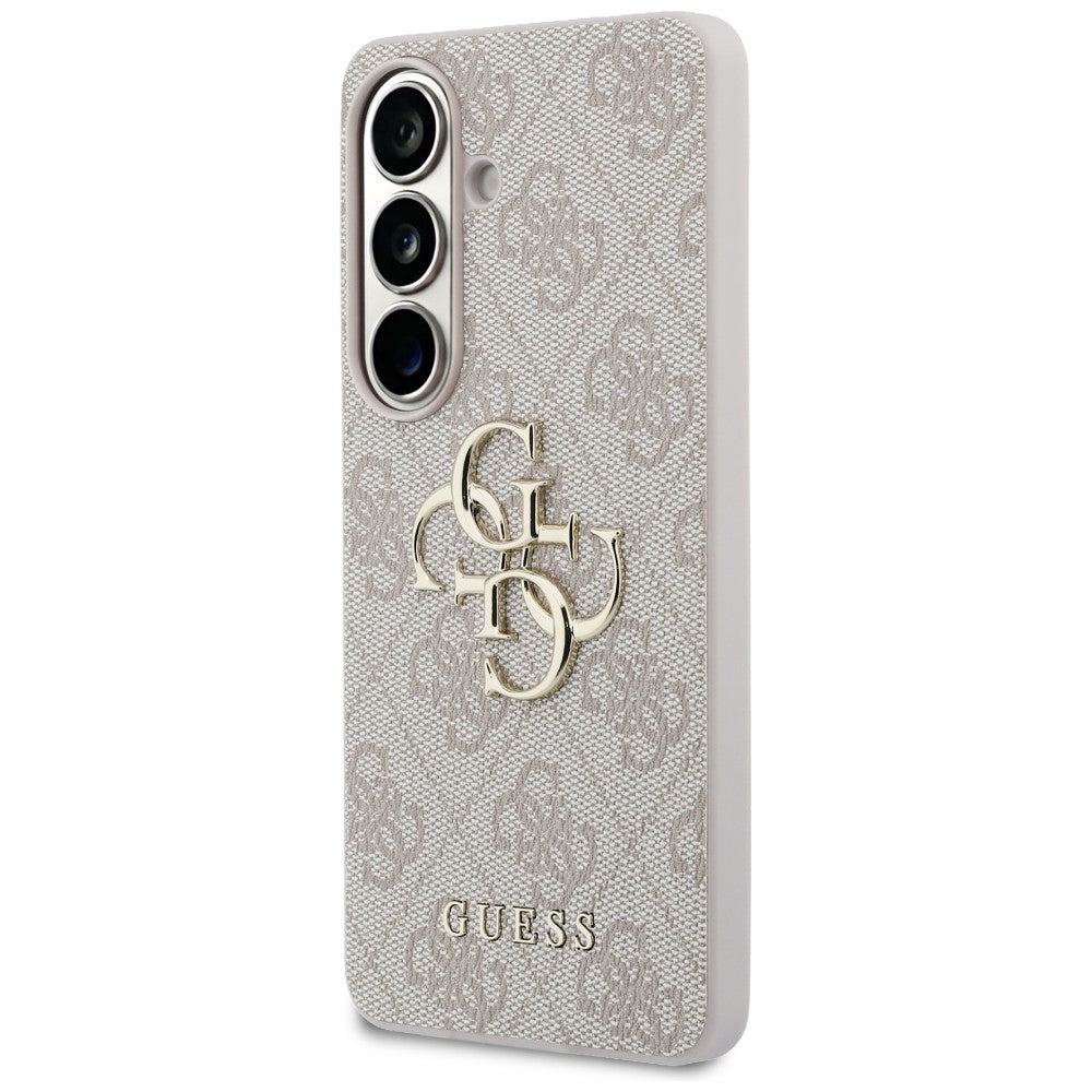 Guess Samsung Galaxy S26 - Σκληρή Θήκη με Πλαίσιο Σιλικόνης και Επένδυση Συνθετικού Δέρματος - 4G Big Metal Logo - Pink