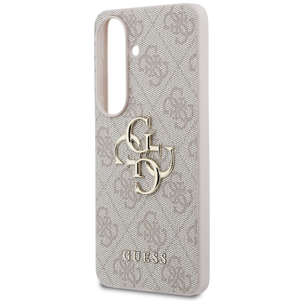 Guess Samsung Galaxy S26 - Σκληρή Θήκη με Πλαίσιο Σιλικόνης και Επένδυση Συνθετικού Δέρματος - 4G Big Metal Logo - Pink