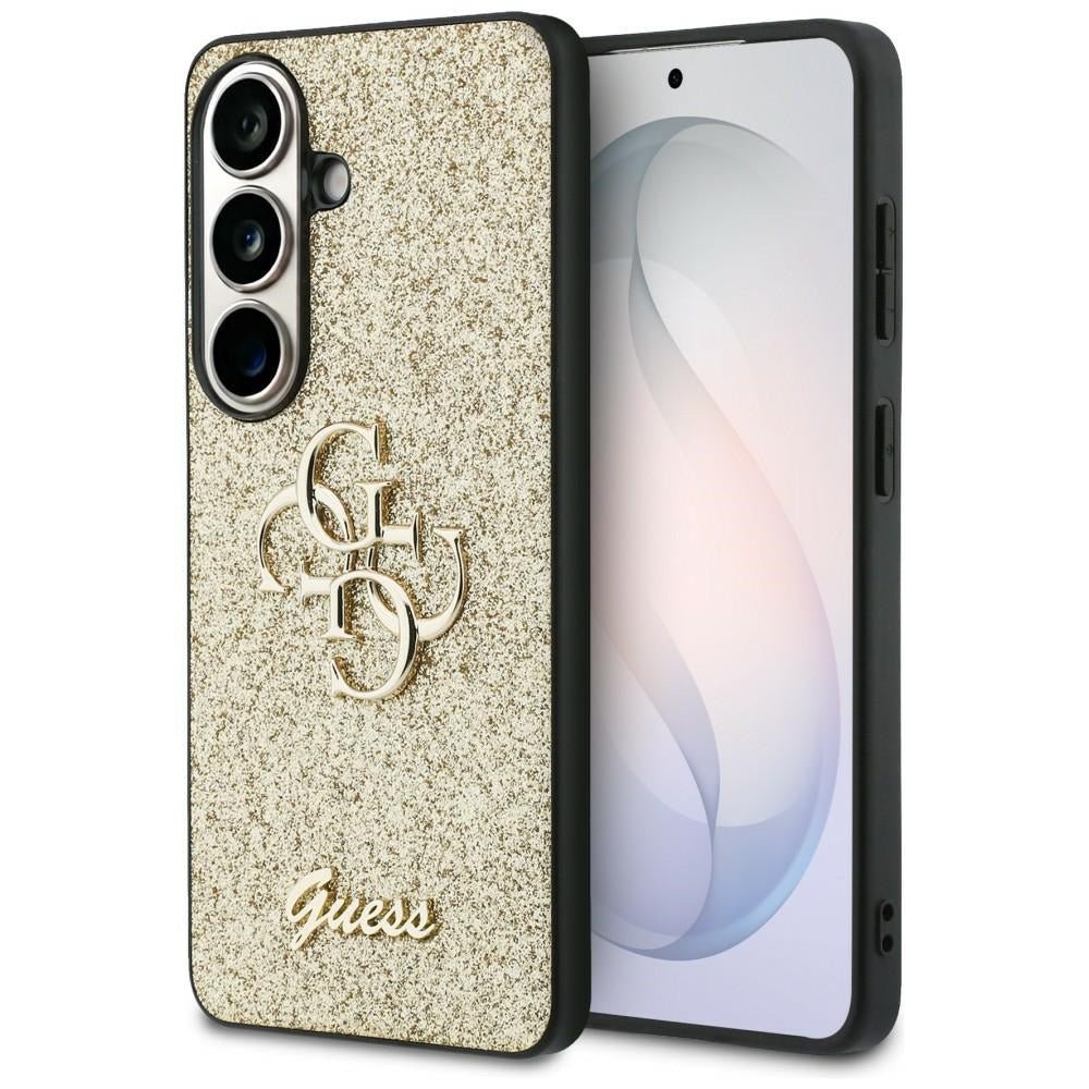 Guess Samsung Galaxy S26 - Σκληρή Θήκη Glitter με Πλαίσιο Σιλικόνης - Fixed Glitter Big 4G - Gold