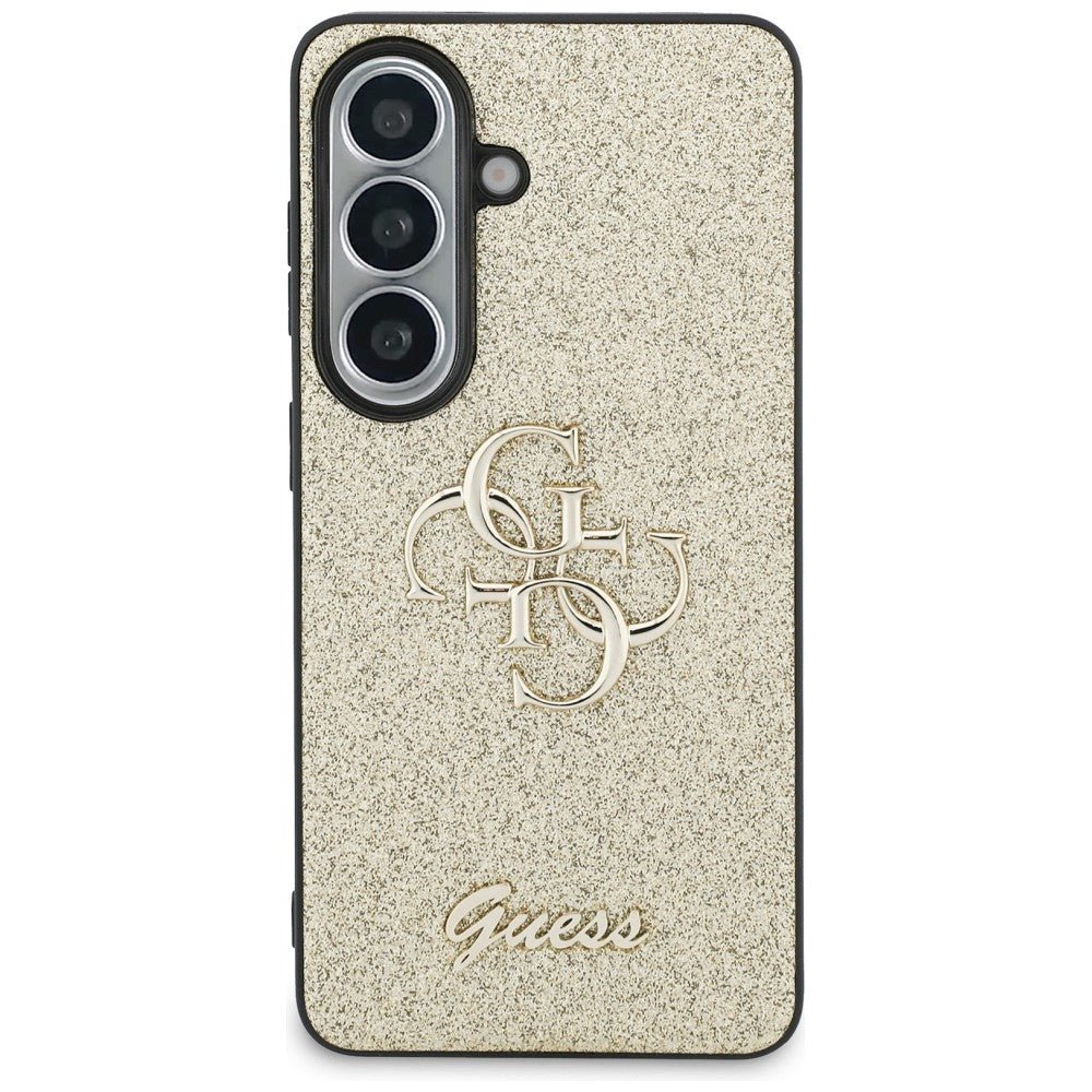 Guess Samsung Galaxy S26 - Σκληρή Θήκη Glitter με Πλαίσιο Σιλικόνης - Fixed Glitter Big 4G - Gold