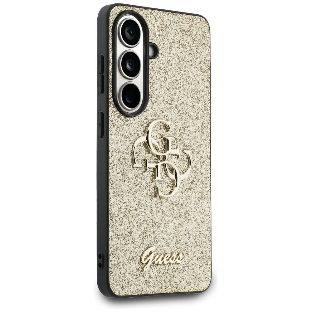 Guess Samsung Galaxy S26 - Σκληρή Θήκη Glitter με Πλαίσιο Σιλικόνης - Fixed Glitter Big 4G - Gold