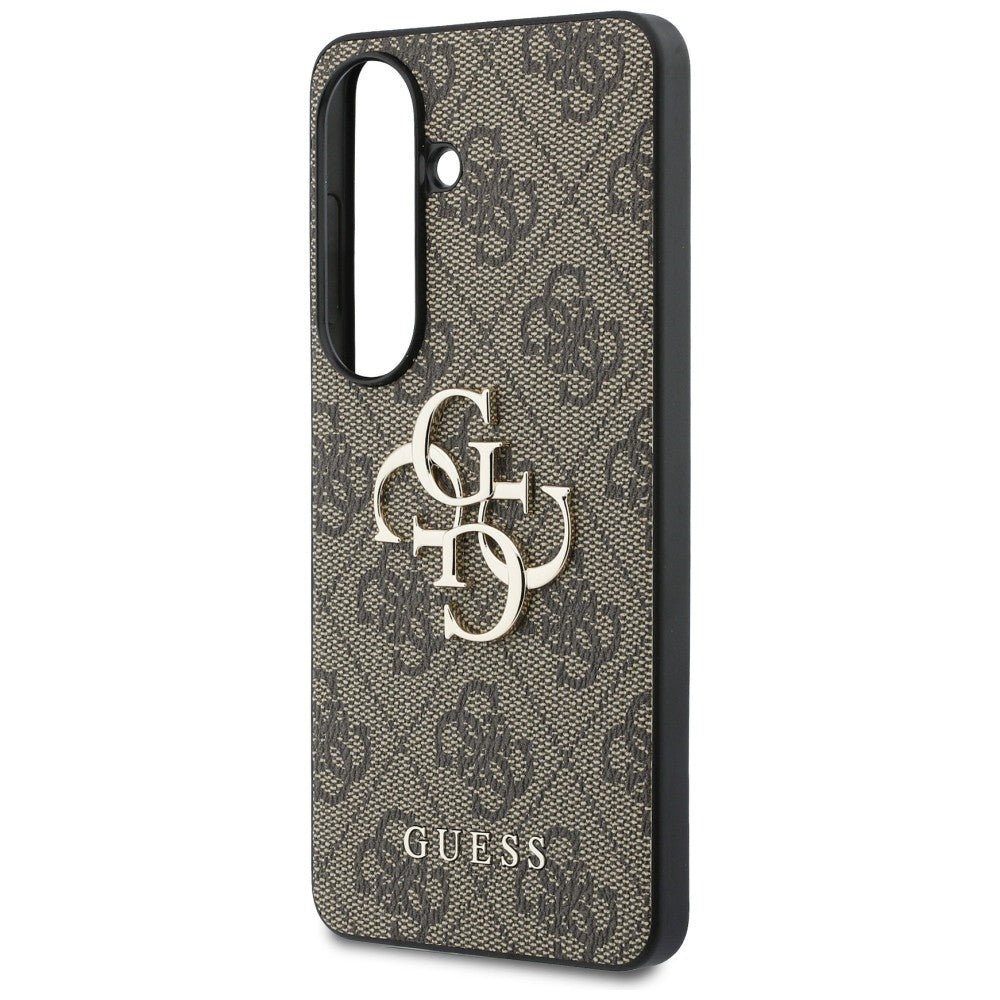 Guess Samsung Galaxy S26 Plus - Σκληρή Θήκη με Πλαίσιο Σιλικόνης και Επένδυση Συνθετικού Δέρματος - 4G Big Metal Logo - Brown