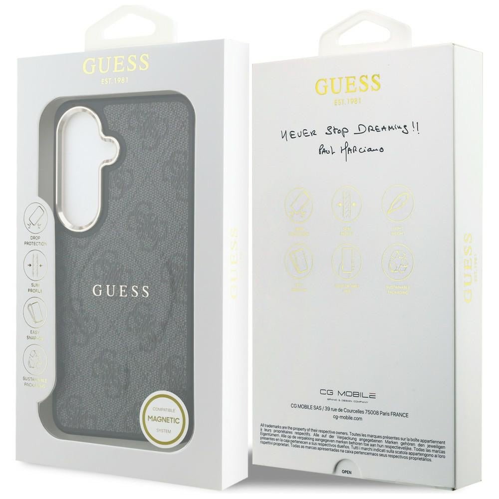 Guess Samsung Galaxy S26 Plus - Σκληρή Θήκη με Πλαίσιο Σιλικόνης και MagSafe - 4G Embossed Ring - Black