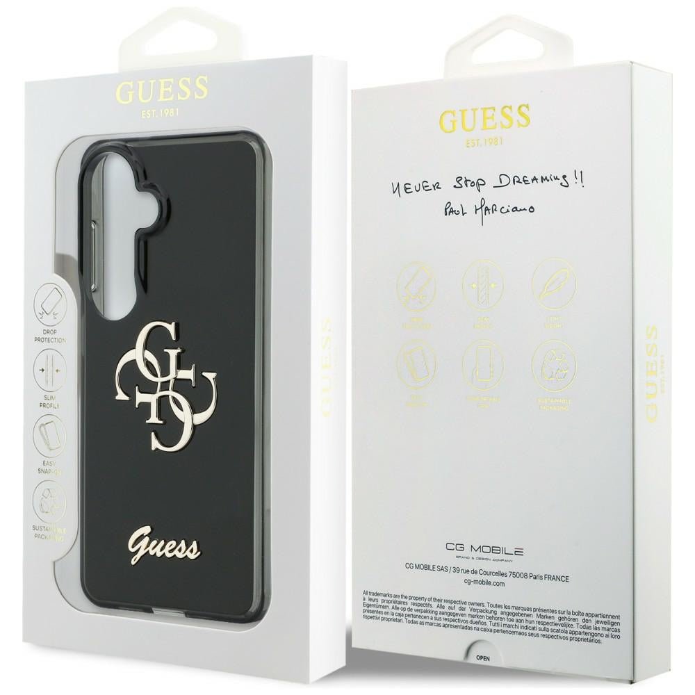 Guess Samsung Galaxy S26 - Σκληρή Θήκη με Πλαίσιο Σιλικόνης - IML Big Metal 4G Script - Black