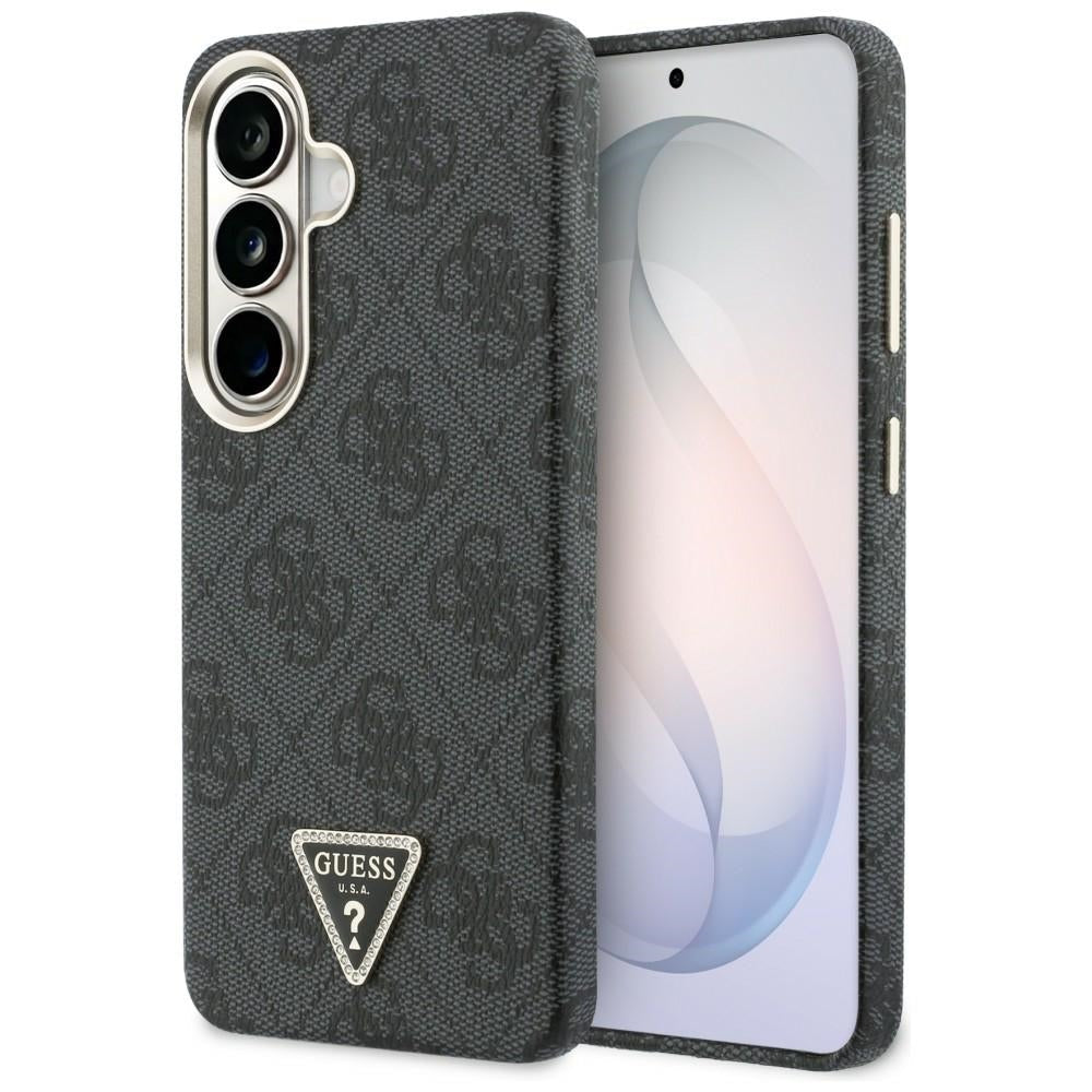 Guess Samsung Galaxy S26 - Σκληρή Θήκη με Πλαίσιο Σιλικόνης και Επένδυση Συνθετικού Δέρματος MagSafe - 4G Triangle Logo - Black