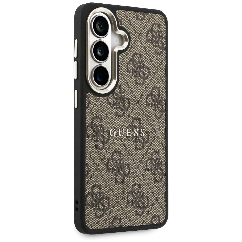 Guess Samsung Galaxy S26 - Σκληρή Θήκη με Πλαίσιο Σιλικόνης MagSafe - 4G Embossed Ring - Brown