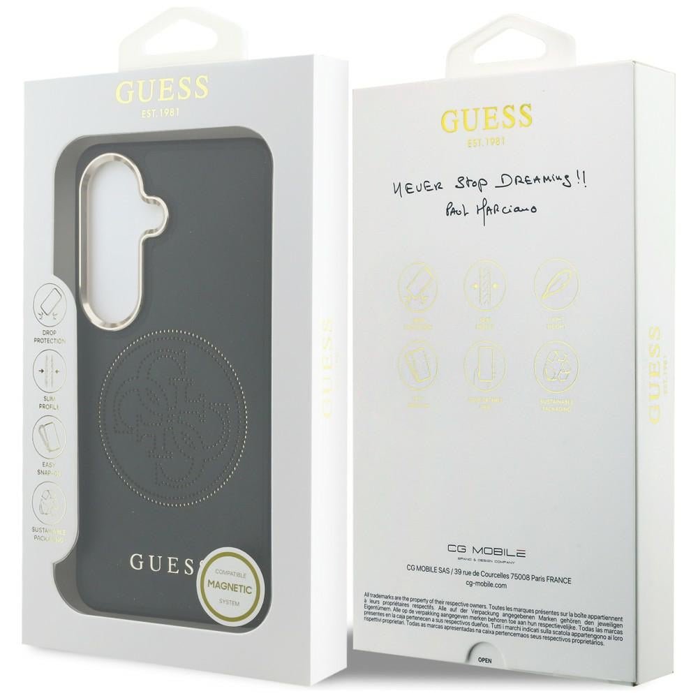 Guess Samsung Galaxy S26 - Θήκη με Επένδυση Συνθετικού Δέρματος MagSafe - Perforated Logo - Black