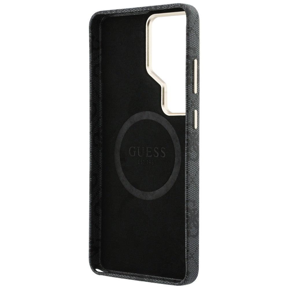 Guess Samsung Galaxy S26 Ultra - Σκληρή Θήκη με Επένδυση Συνθετικού Δέρματος - 4G Script MagSafe - Black