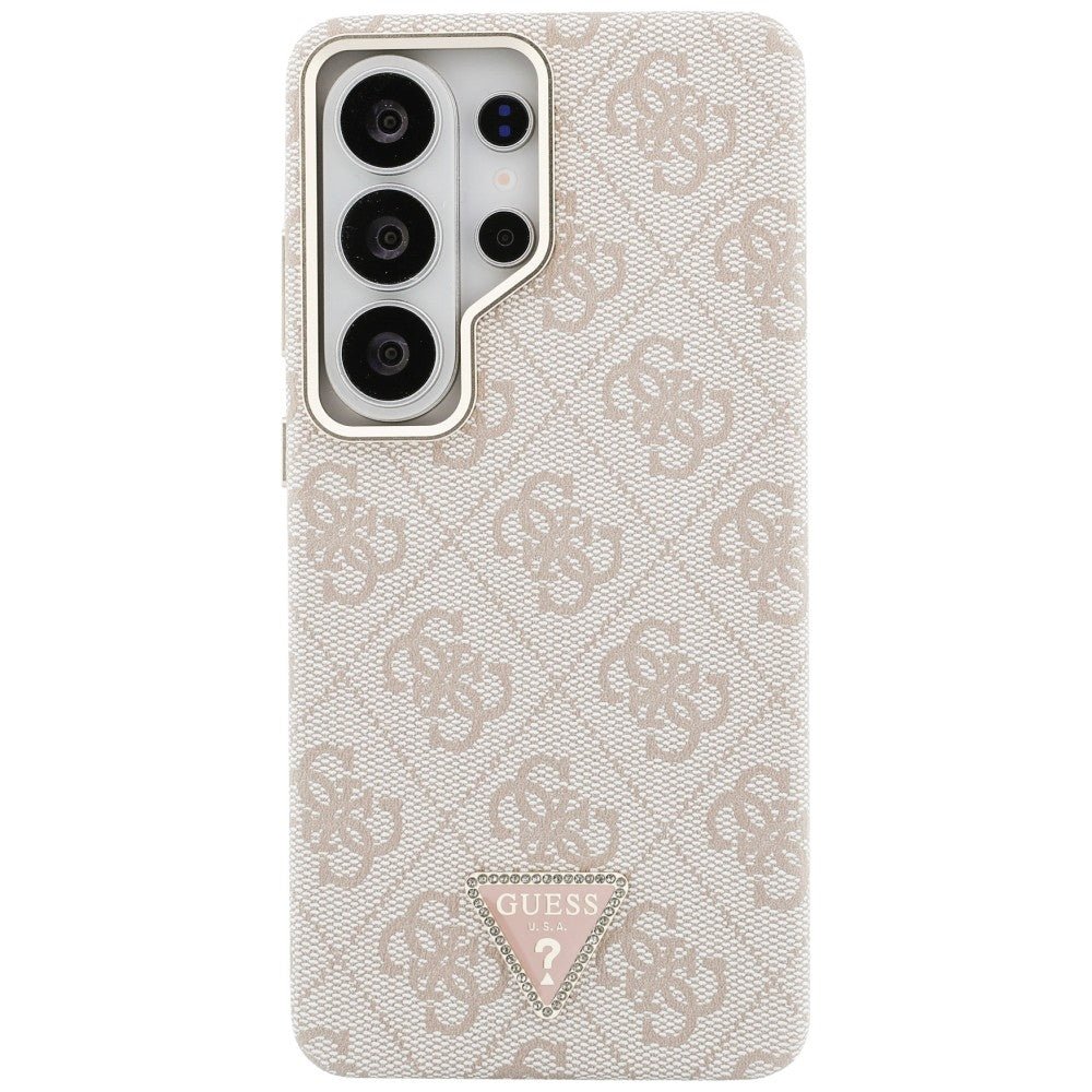 Guess Samsung Galaxy S26 Ultra - Σκληρή Θήκη με Επένδυση Συνθετικού Δέρματος - 4G Triangle Logo MagSafe - Pink