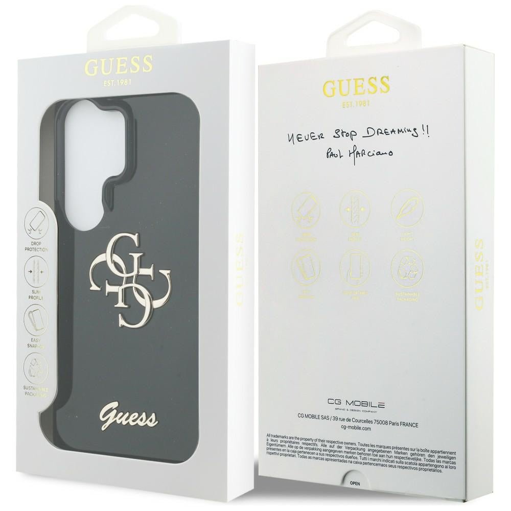 Guess Samsung Galaxy S26 Ultra - Σκληρή Θήκη με Πλαίσιο Σιλικόνης - IML Big Metal 4G Script - Black