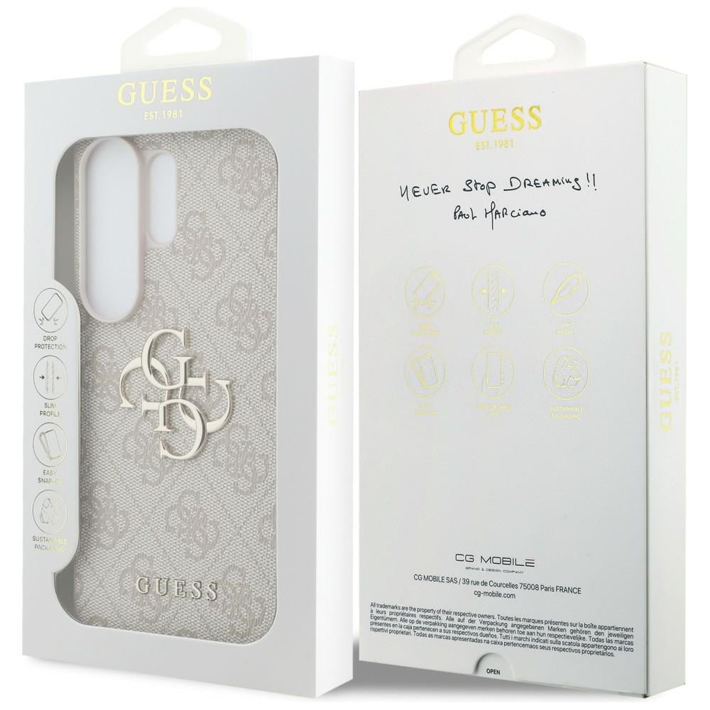 Guess Samsung Galaxy S26 Ultra - Σκληρή Θήκη με Πλαίσιο Σιλικόνης και Επένδυση Συνθετικού Δέρματος - 4G Big Metal Logo - Pink