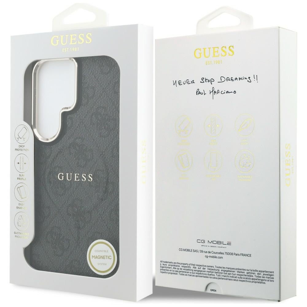 Guess Samsung Galaxy S26 Ultra - Σκληρή Θήκη με Πλαίσιο Σιλικόνης και MagSafe - 4G Embossed Ring - Black